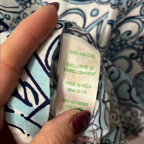 Lilly Pulitzer Blue and White Paisley Sheath Dress Size XS - Picture 6 of 9